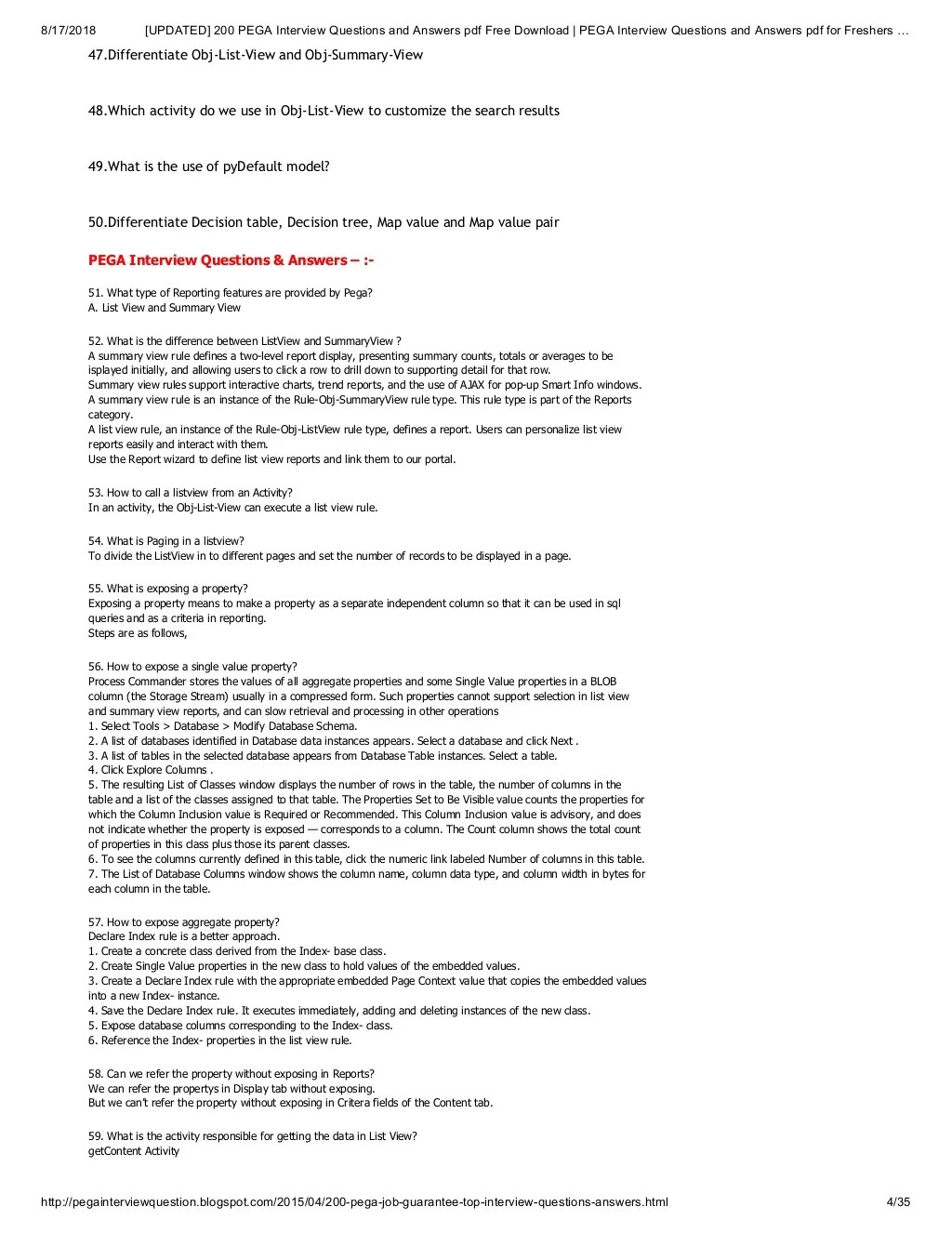 [Updated] 200 pega interview questions and answers pdf free download