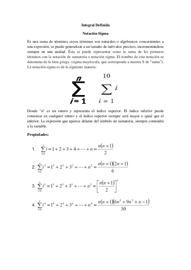 Calculo II "Notacion Sigma,Teoremas & Cambio de Variable"