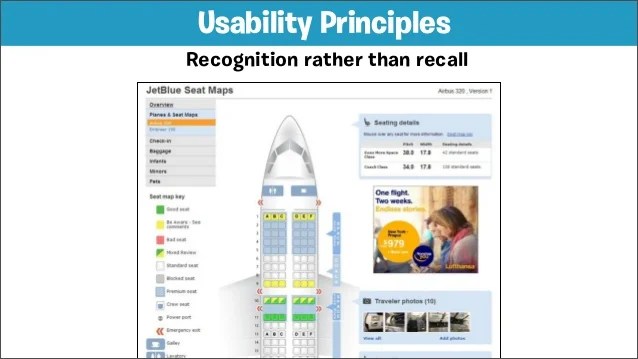 Recognition rather than recall Usability