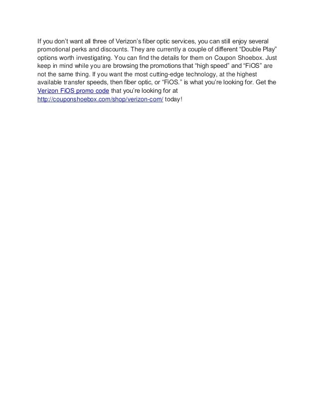 Use a verizon fios promo code to get the best savings of the year on