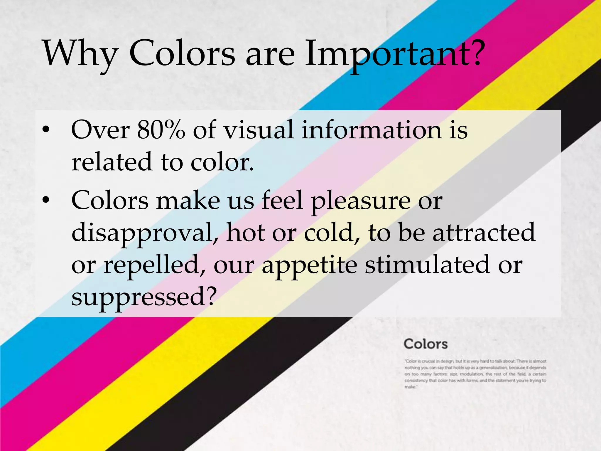 Use of colors in web and graphic design PPT