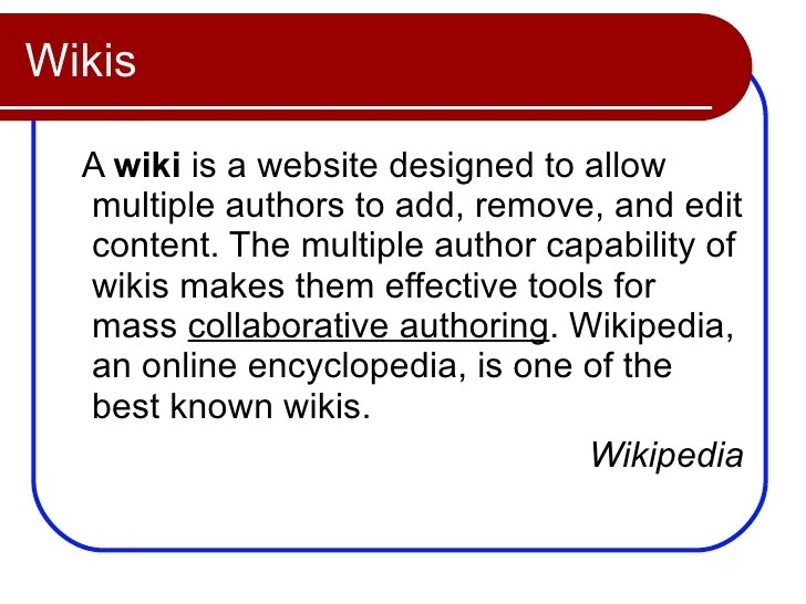 Use Of Wikis For Teaching And Learning