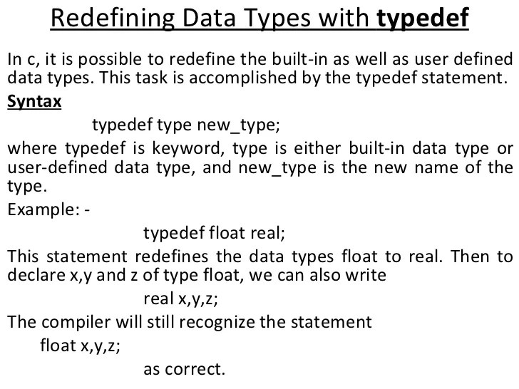User defined data type