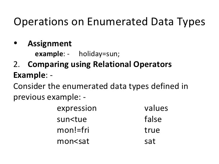 User defined data type