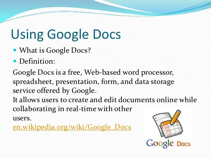 Using google docs