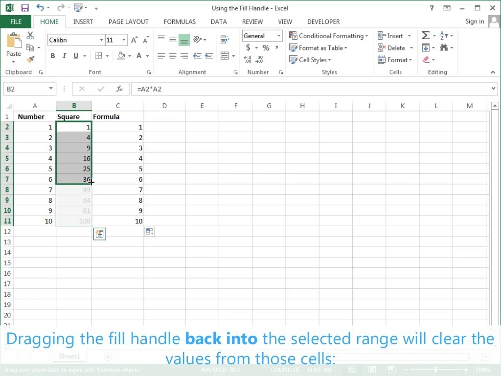 Using the Fill Handle Excel 2013 Tutorial