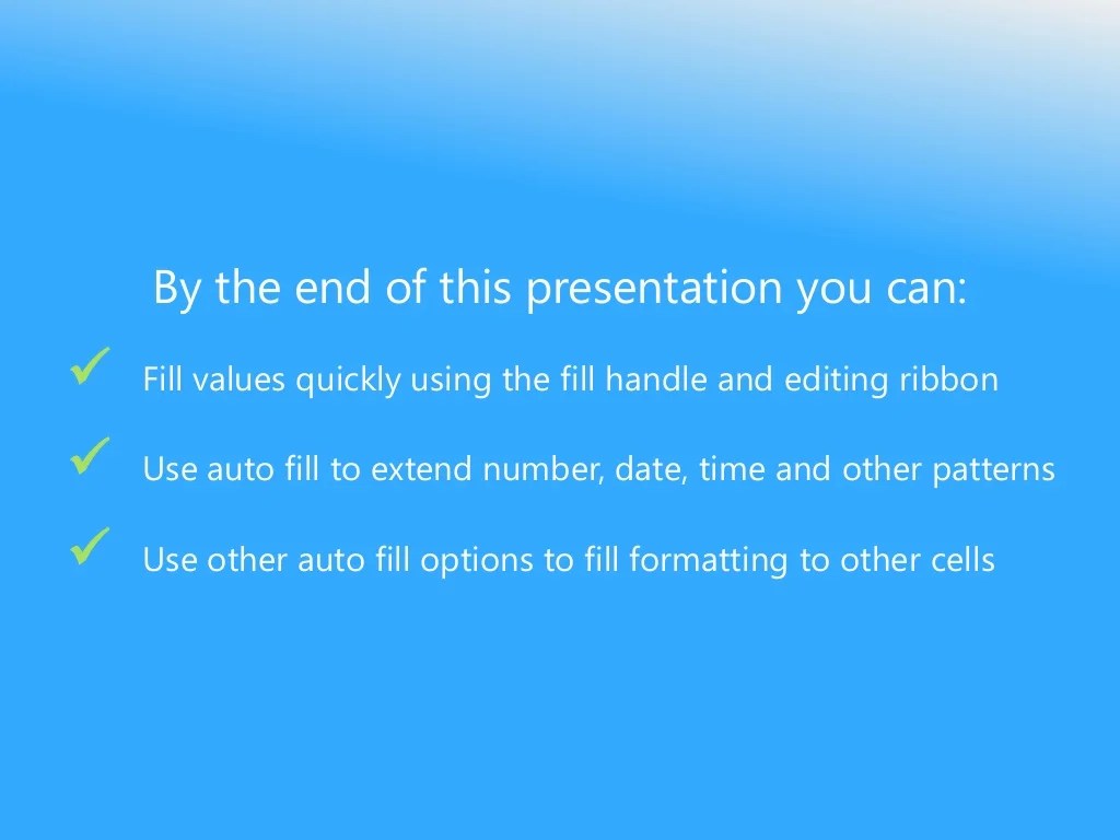 Using the Fill Handle Excel 2013 Tutorial