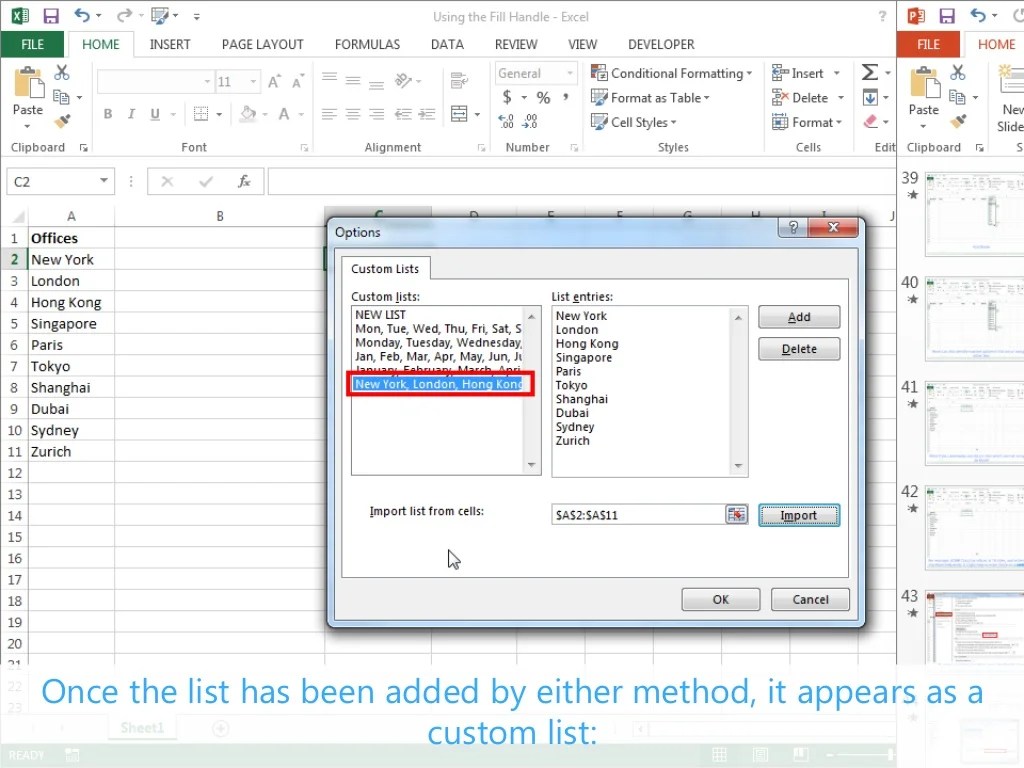 Using the Fill Handle Excel 2013 Tutorial