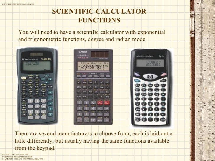 Using the scientific calculator