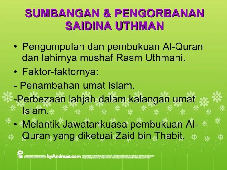 Khalifah Uthman Bin Affan Sumbangan Bab 4 A Sejarah / Nasabnya