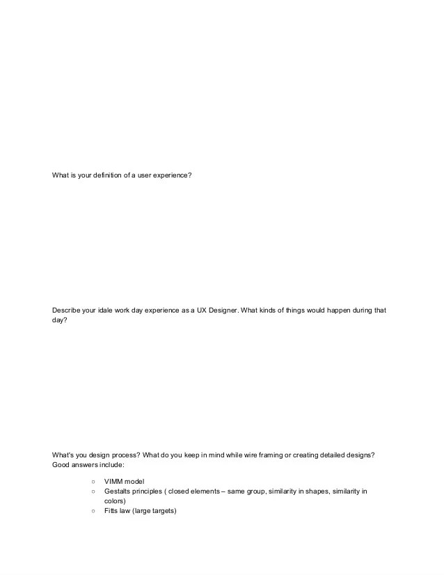 UX Designer Interview Questions