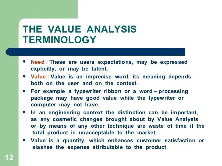 Value Engineering And Value Analysis