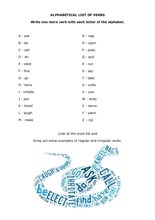 Irregular Verbs List Bing