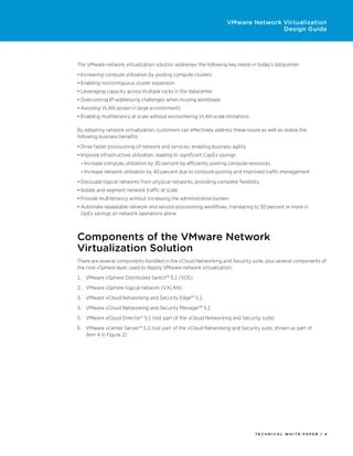 VMware Network Virtualization Design Guide | PDF