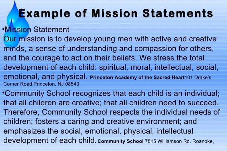 MISSION STATEMENT EXAMPLES alisen berde