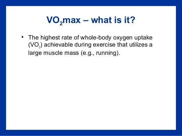 Vo2max what does it really mean