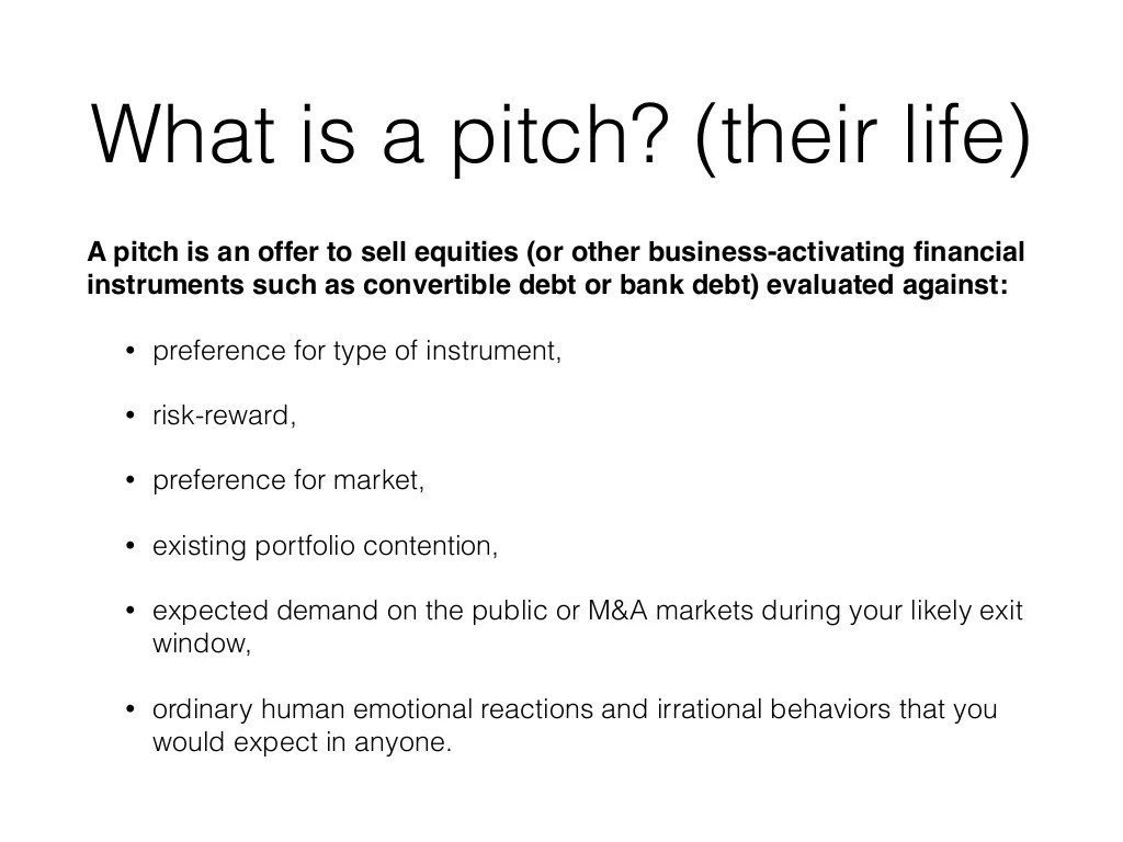 What is a pitch? (their