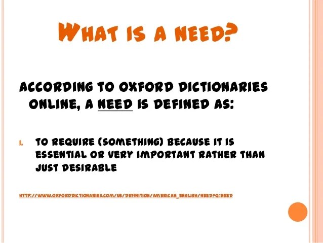 Wants and needs powerpoint