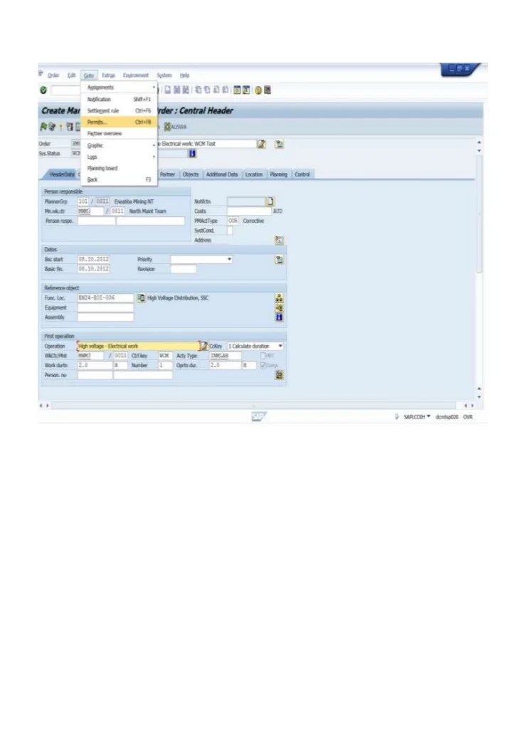 SAP PM WCM Enhanced Model Entire process flow with SAP screensho…