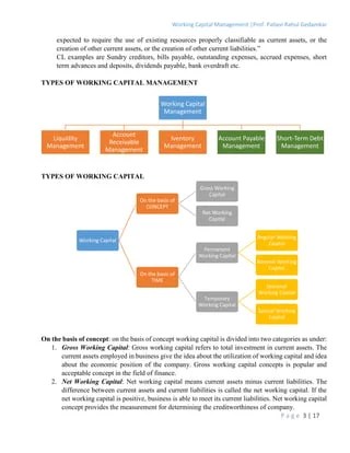 Working Capital Management- Notes Plus Numericals | PDF