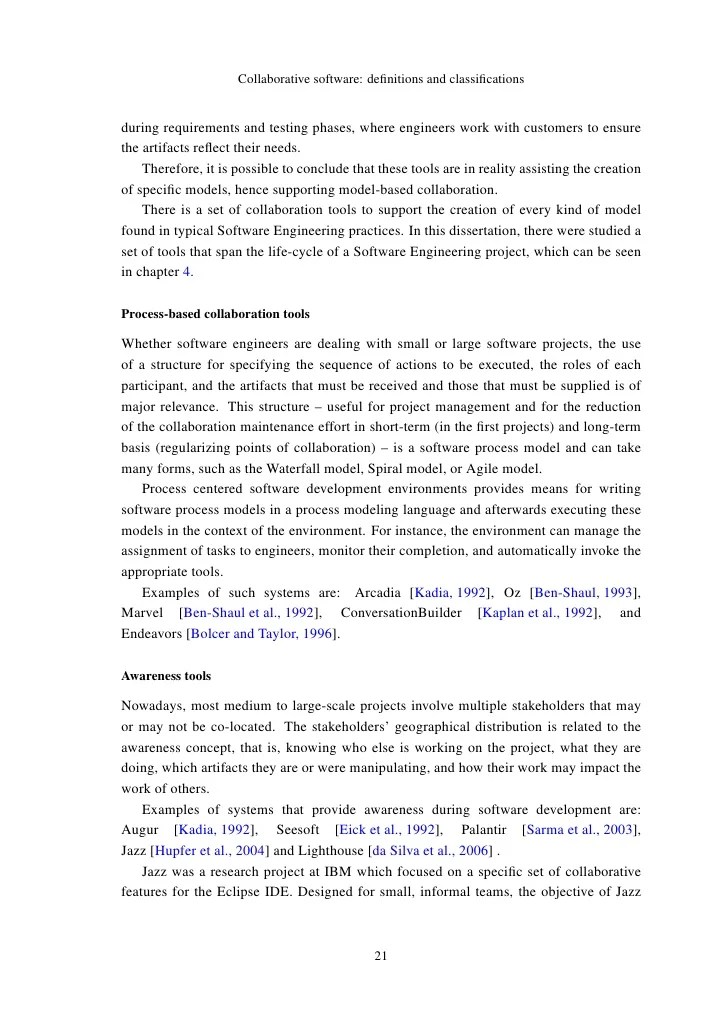 Web Collaboration for Software Engineering (Msc Thesis)