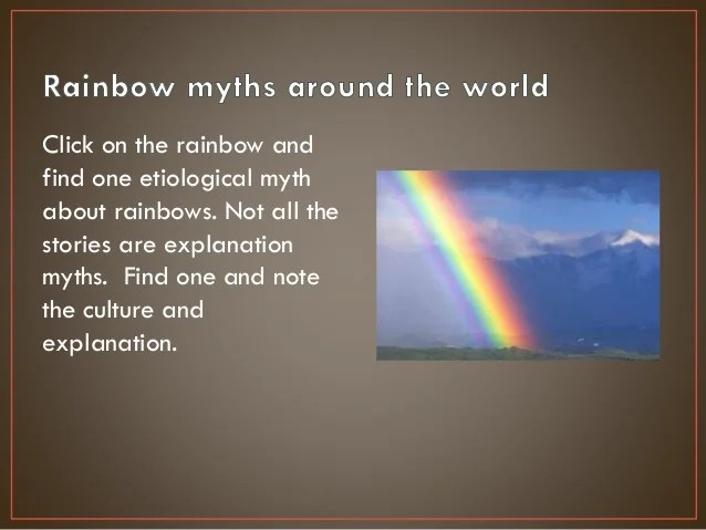 Etiological or explanation myths web quest