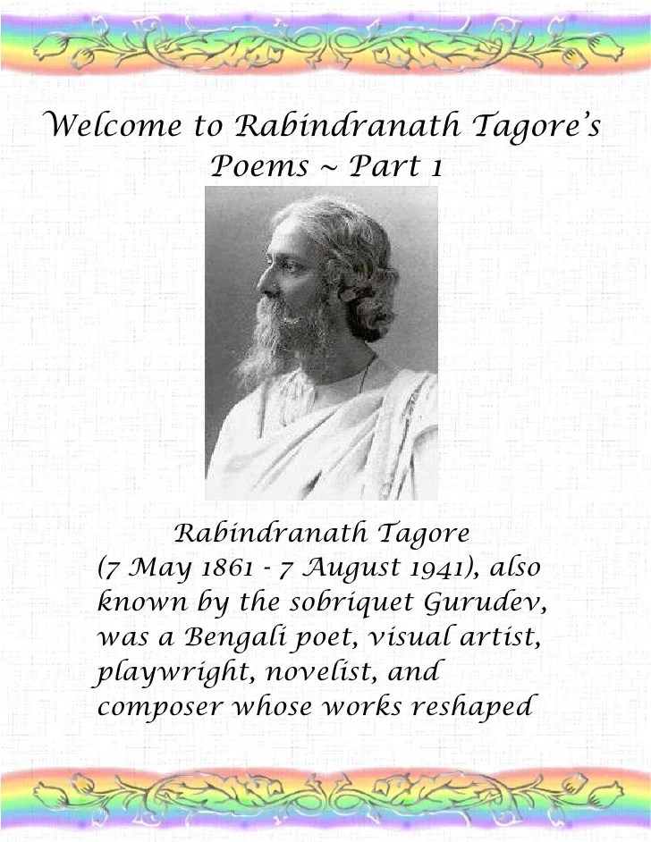 To Rabindranath Tagores Poems