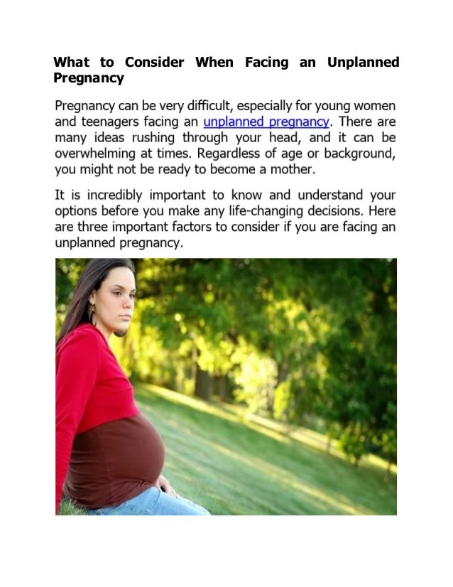 What to Consider When Facing an Unplanned Pregnancy
