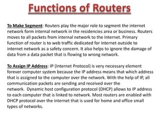 What is Router: Functions, Uses | Types of Routers with Examples | PPT
