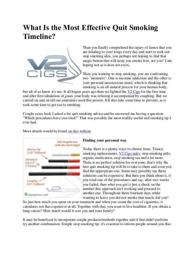 What is the most effective quit smoking timeline