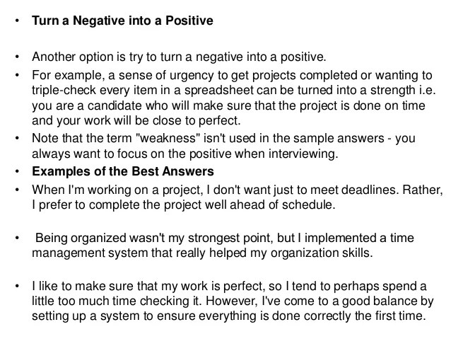 What is your greatest weakness interview question answer