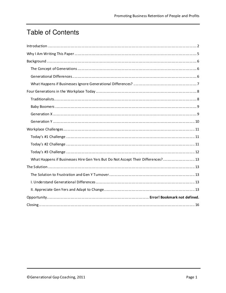 Apa Table Of Contents Template Owl