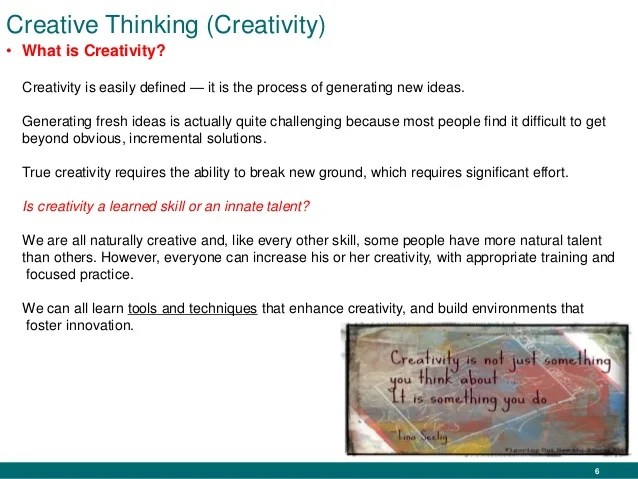 WHO Life Skills Creative Thinking & Problem Solving
