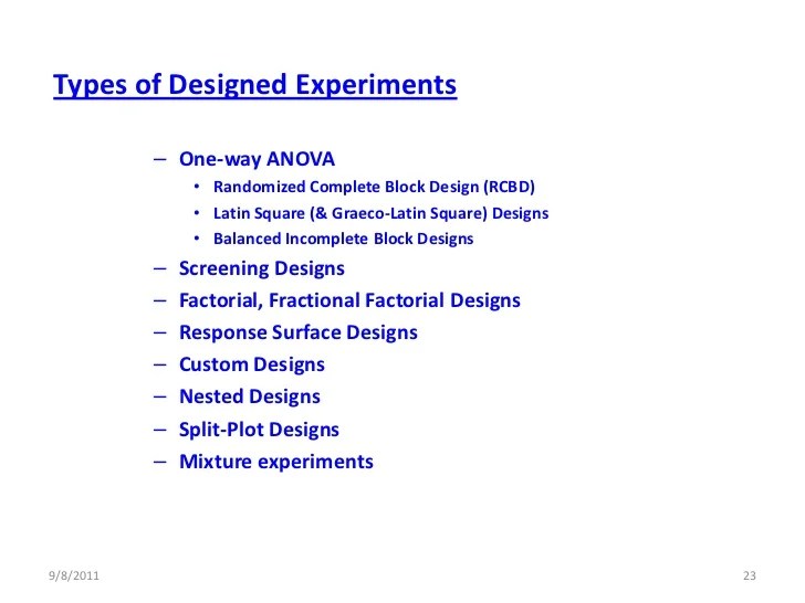 Why do a designed experiment