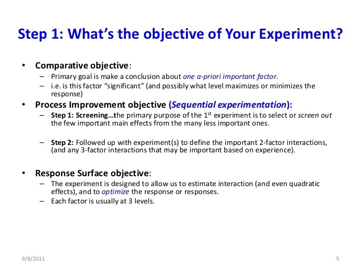 Why do a designed experiment