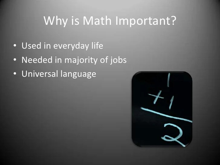 Why Math is Important