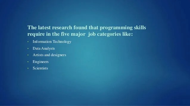 Why programming is important Why programming is important