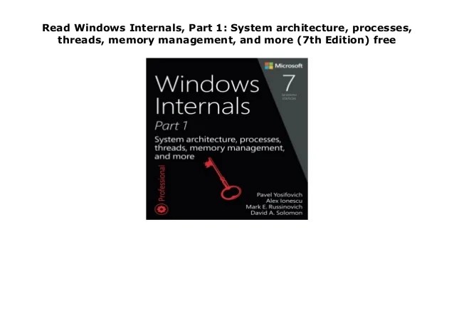 Windows Internals Part 1 & Part 2( 6th Edition) : Free.