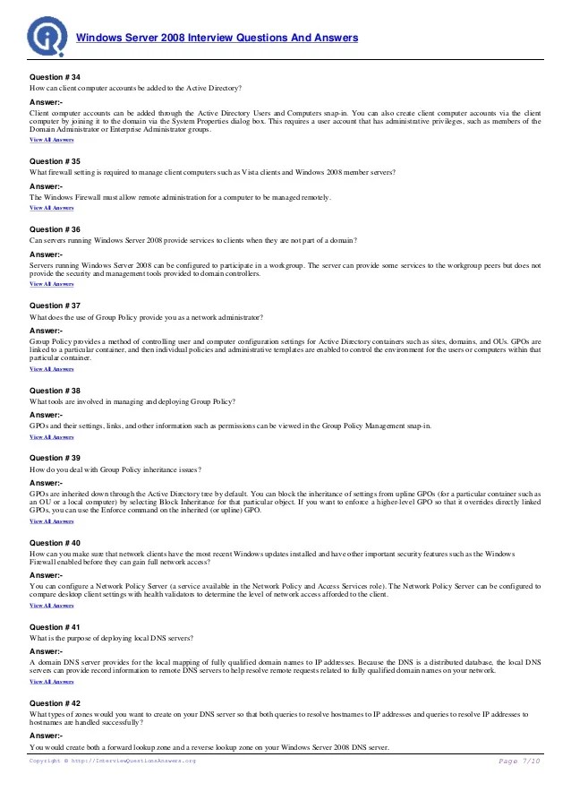Windows server2008interviewquestionsanswersguide