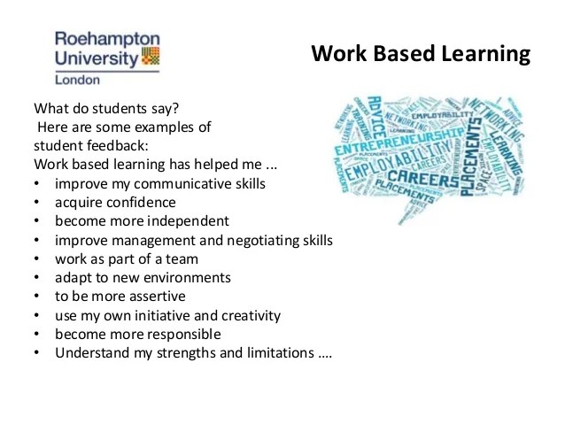 Work based learning 15 pp