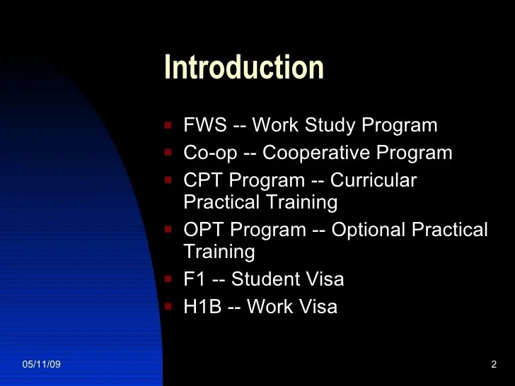 Work Study Program