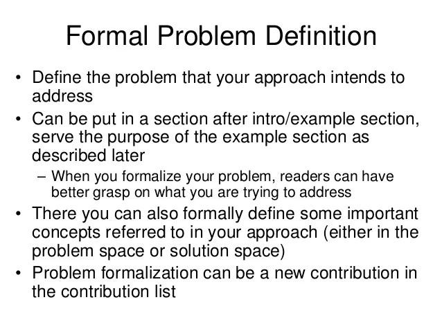 Define problem definition