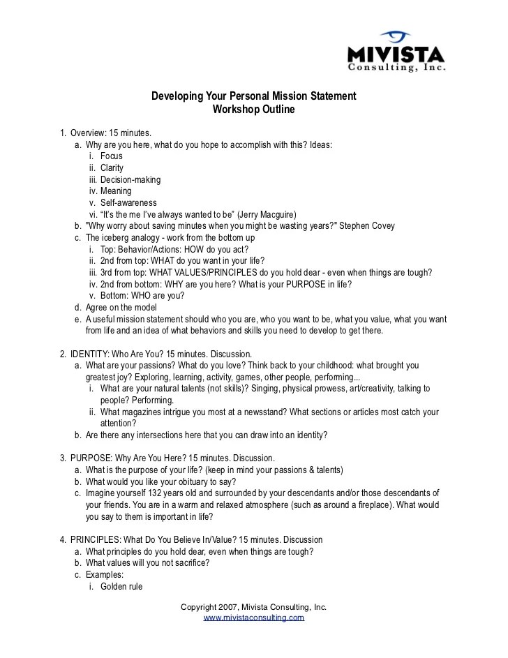 "How to Write Your Personal Mission Statement" By Michelle Villalob…