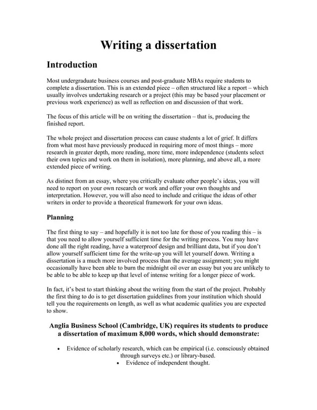 Writing a dissertation PDF