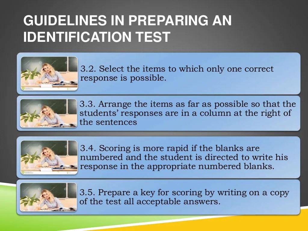 Writing Identification Tests
