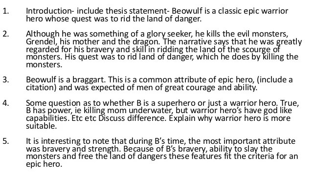 Writing lesson beowulf essay