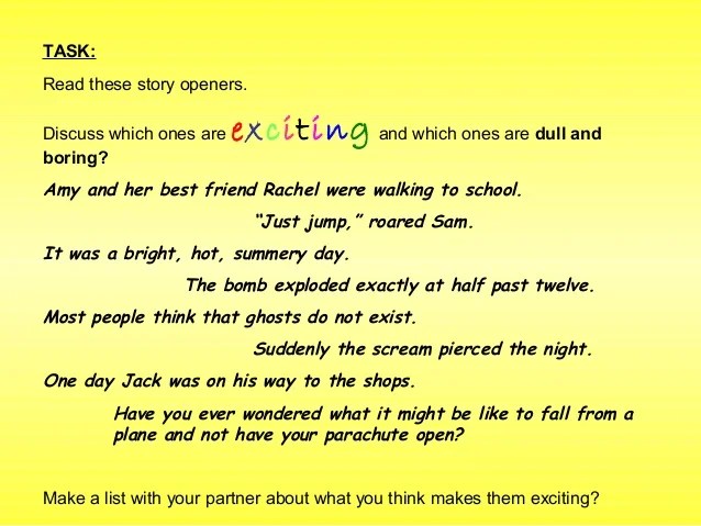 Writing using suspense and sentence openers!