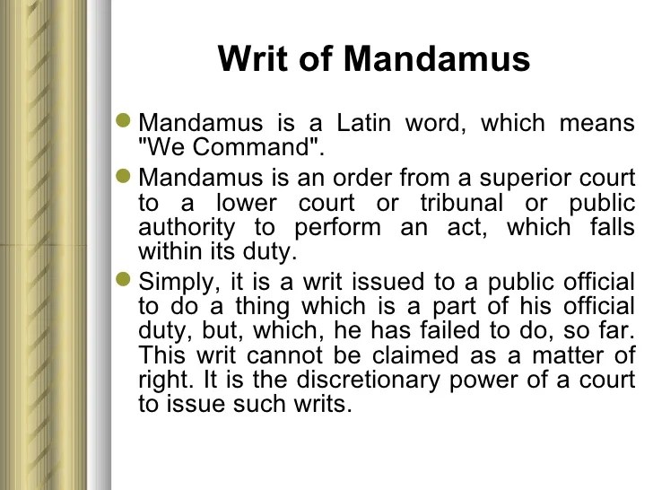 Writ types of writ