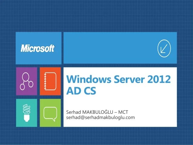 Windows Server 2012 Active Directory Certificate Services (AD CS)