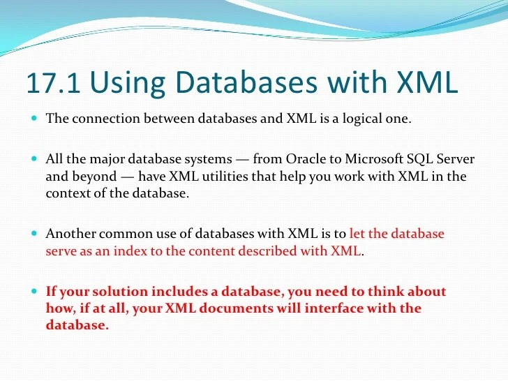 Xml For Dummies Chapter 17 Serving Up The Data Xml And Databases